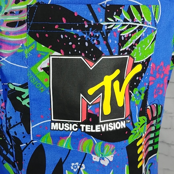  MTV Hawaiian Graphic Shirt Retro Rockabilly - Picture 4 of 6
